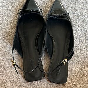 SCHUTZ Black Patent Leather Flats with Bow